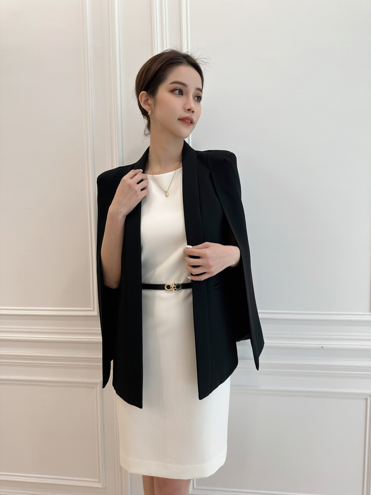 (JS自訂)經典版型歐美洋裝-白