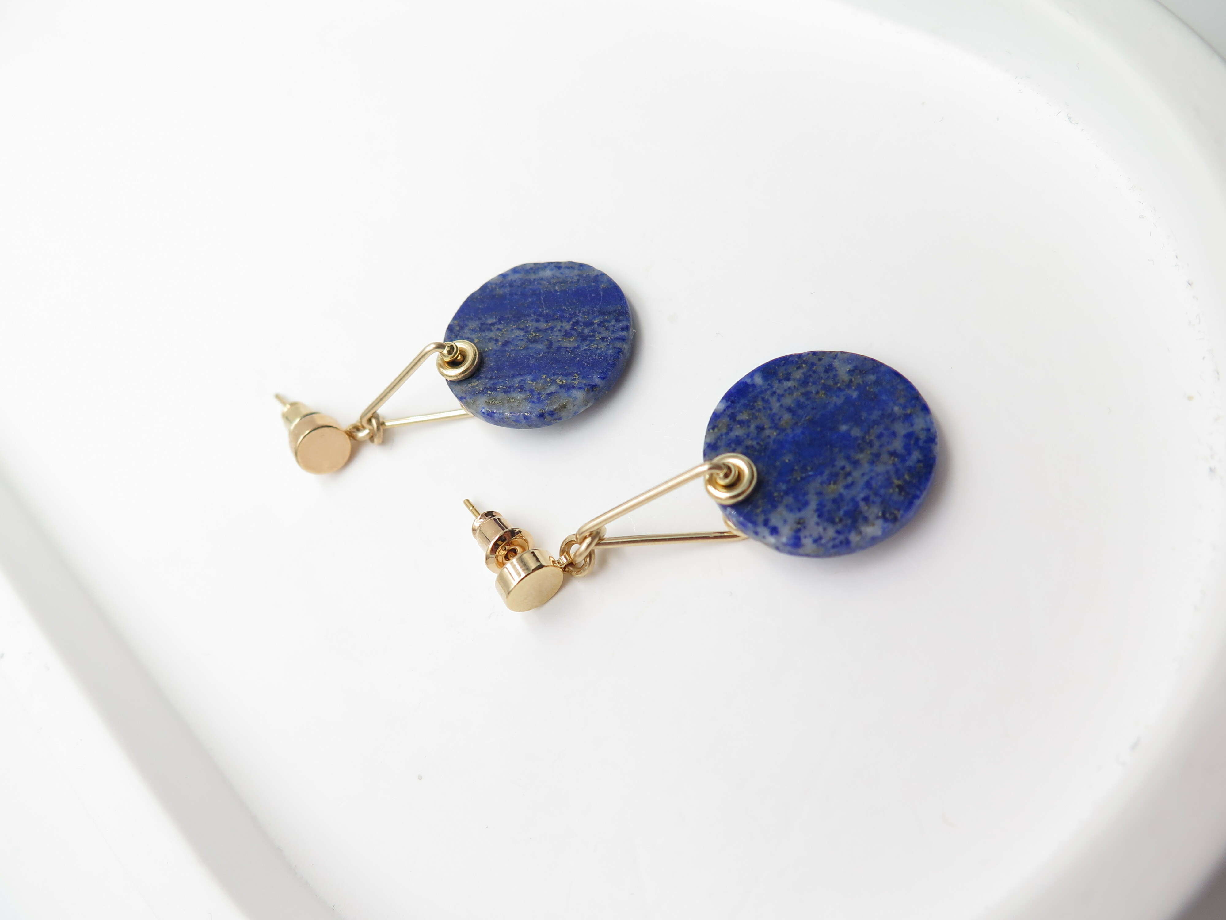 COLE COOL簡約青金石日式幾何耳環 獨一無二的禮物