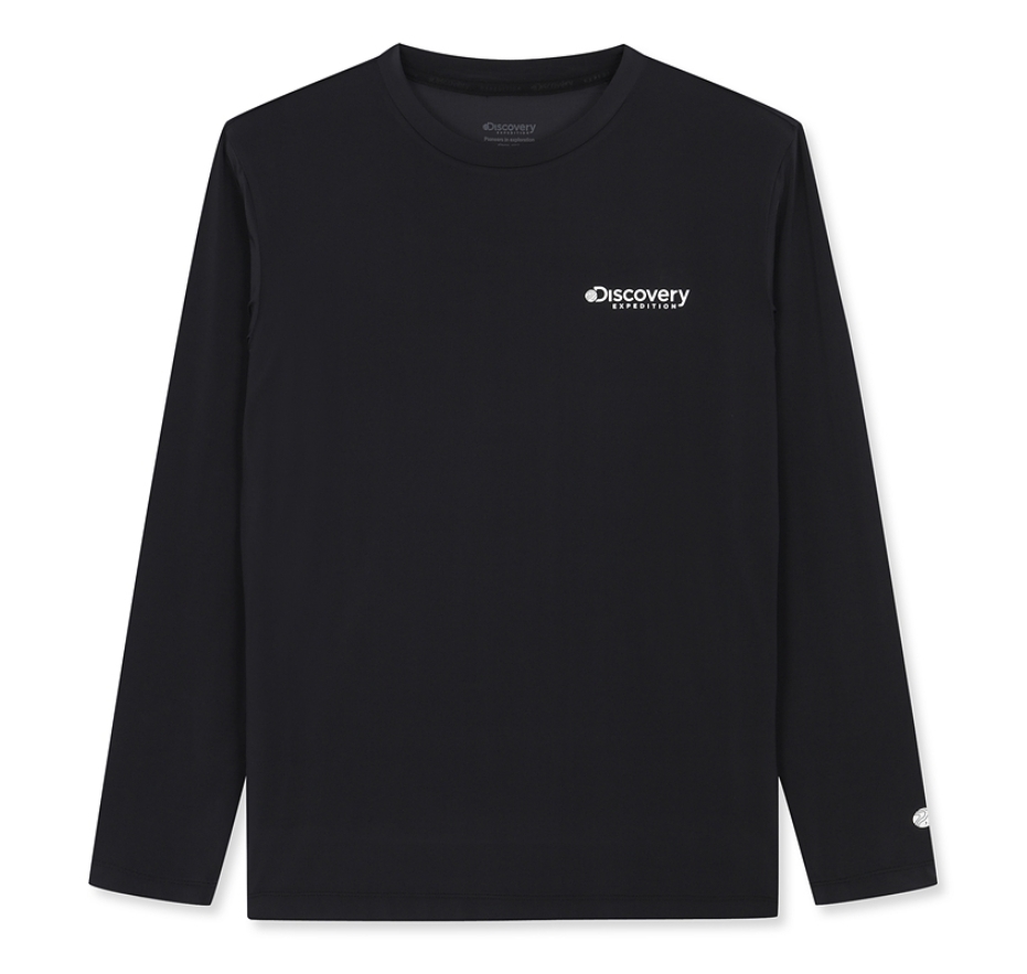 韓國代購 Discovery Expedition 分層圓領 男 長袖 黑/白 MAR-