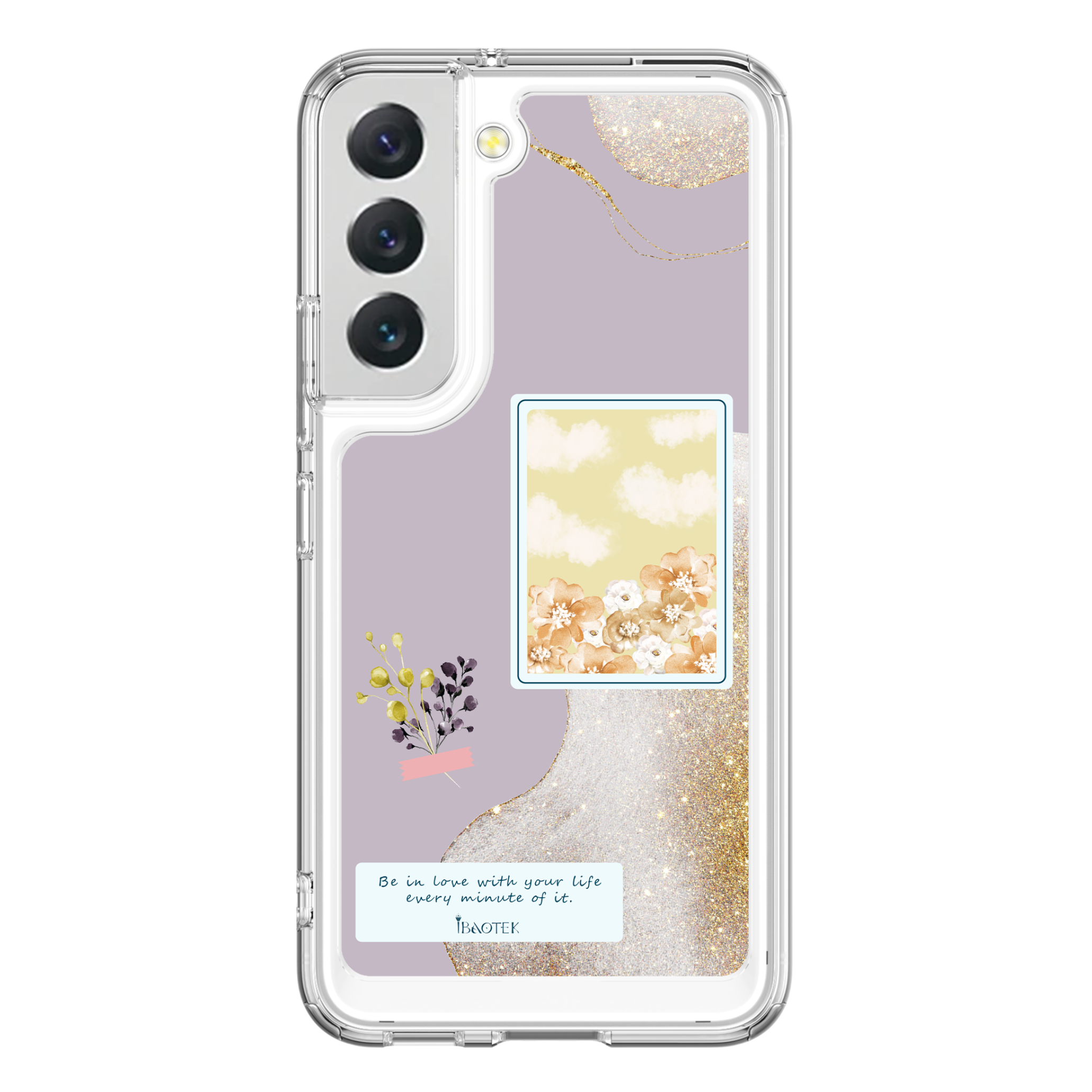Samsung  S22+ 手機防摔殼清新花語