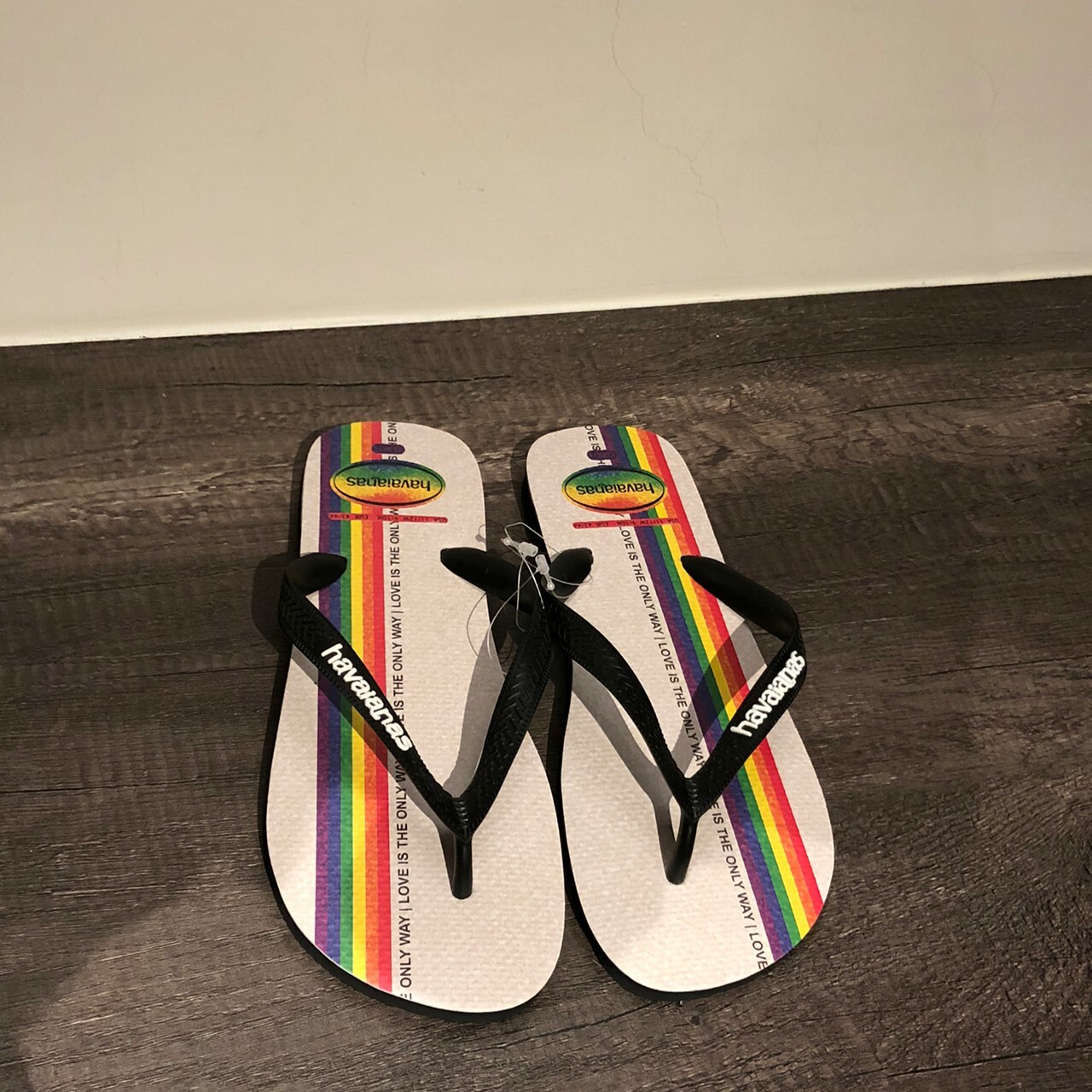 Havaianas哈瓦仕 拖鞋 平權 彩虹 黑 夾腳拖  4146673-1069U
