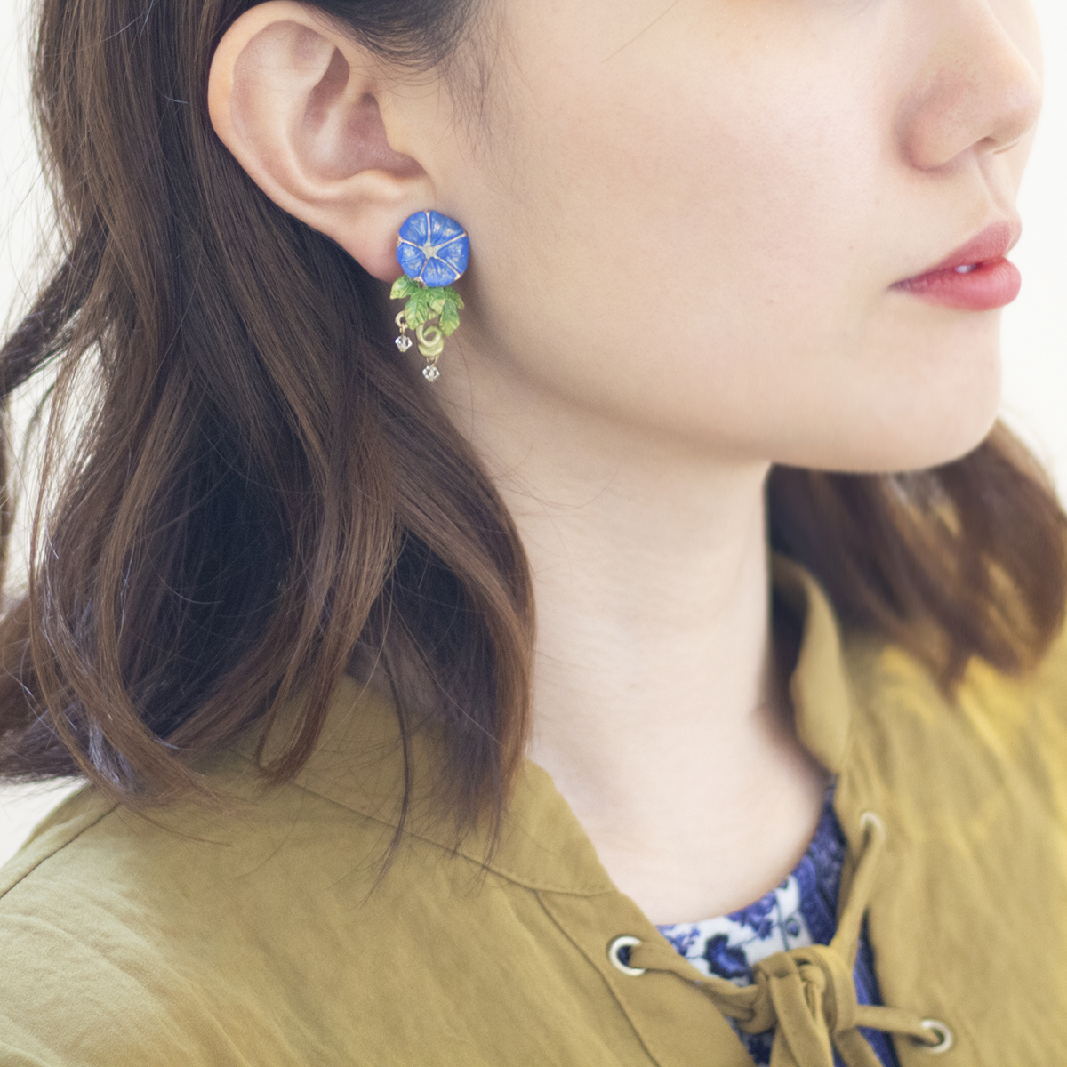 Palnart Poc 日本制晨花牽牛花耳環/戒指/頸鏈/髮插