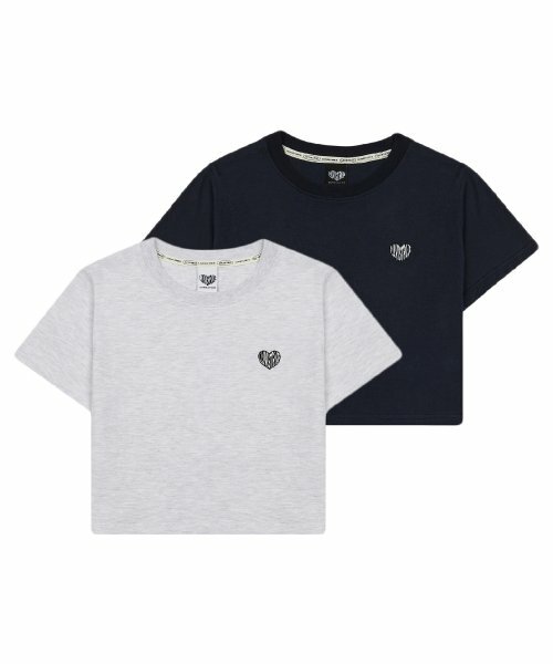 LUVISTRUE - 2PACK HEART CROP TEE