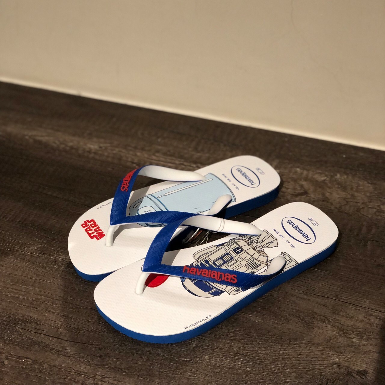 Havaianas哈瓦仕 拖鞋 夾腳拖 星際大戰 R2-D2 巴西 男鞋 女鞋 白/藍 4135185-9438U