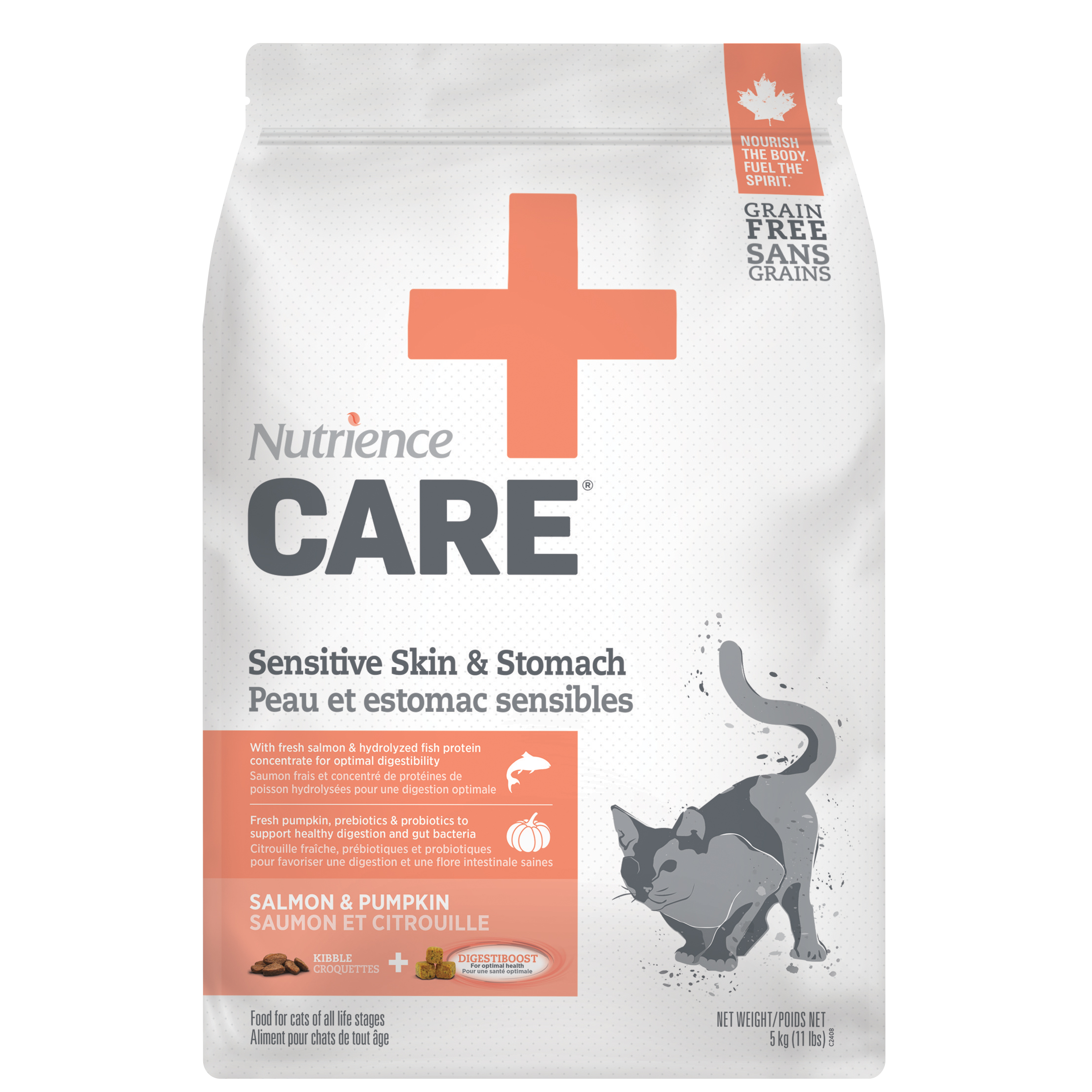 Nutrience – Care 無穀物 過敏皮膚及腸胃 全齡貓糧 Sensitive Skin and Stomach 11lb