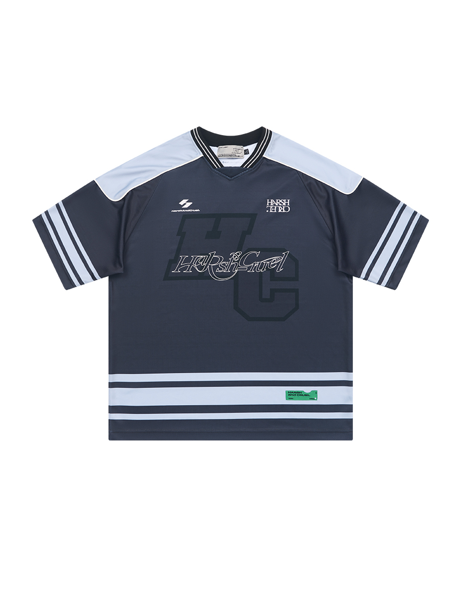 Harsh and Cruel 23SS 拼接撞色條紋球衣短袖 HN231020066