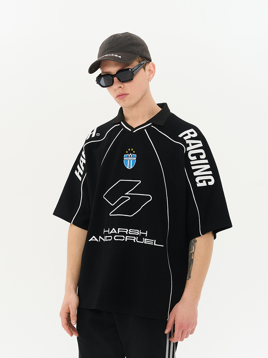 Harsh and Cruel 23SS 足球刺繡短袖Polo衫 HM231020079