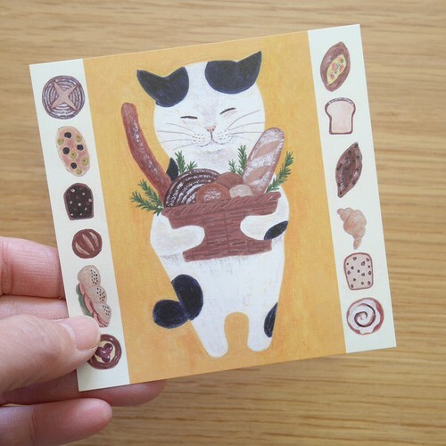 麵包花貓 插畫便條紙｜日本 4legs