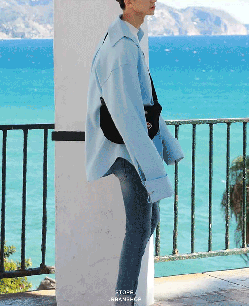 寬鬆袖口釦環長袖襯衫 / 白色 XL / 不提供退換貨