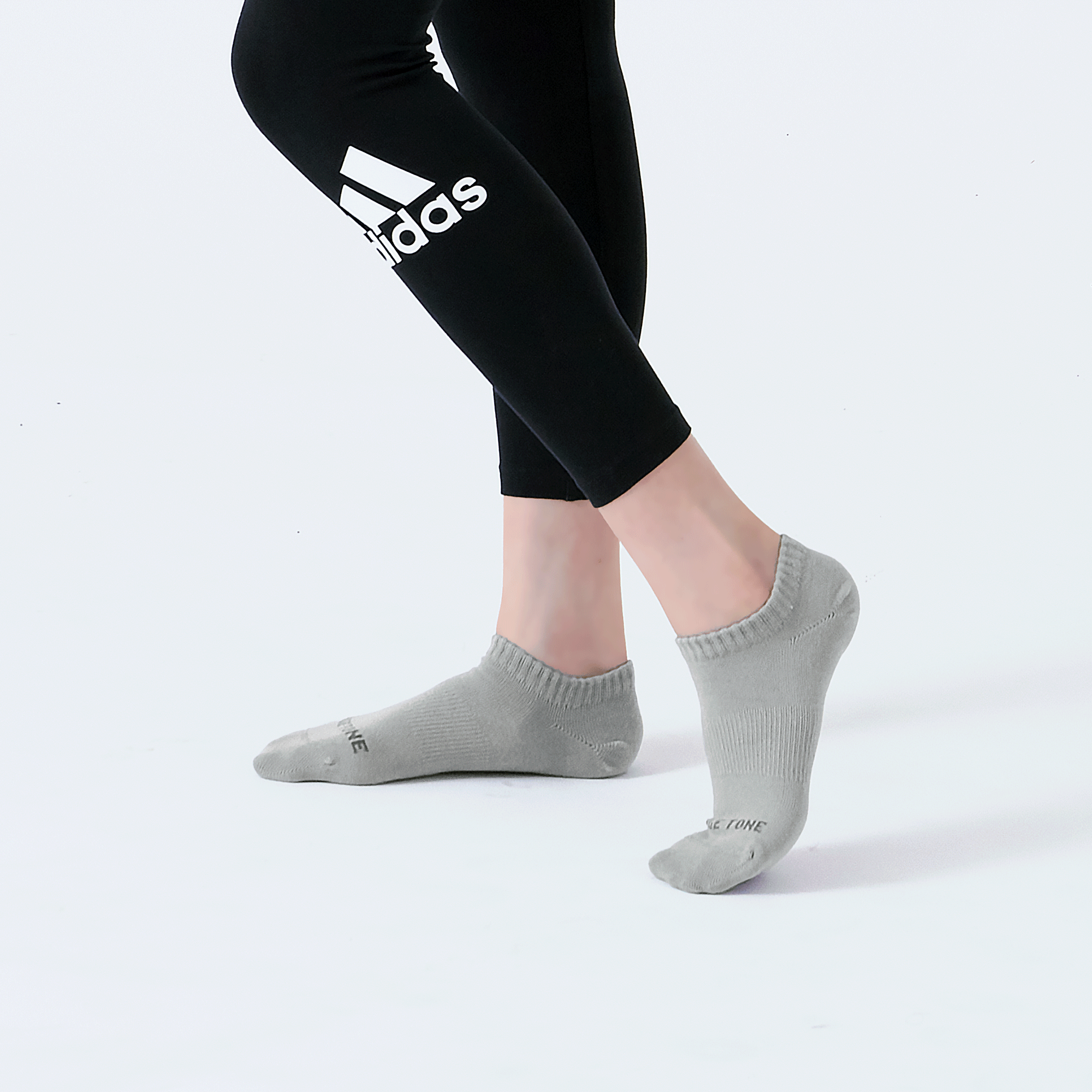 抗菌足弓踝襪〈灰〉