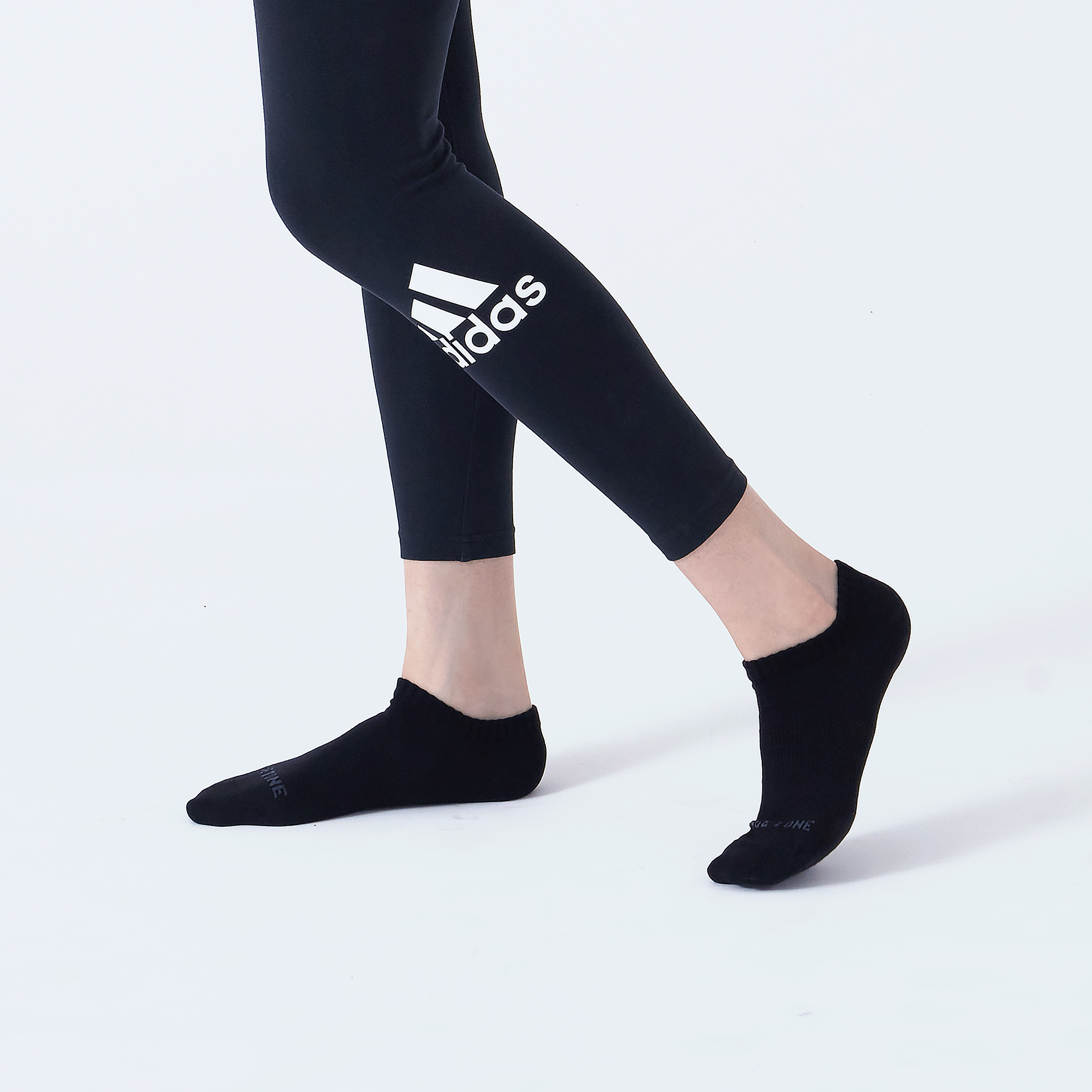 抗菌足弓踝襪〈黑〉