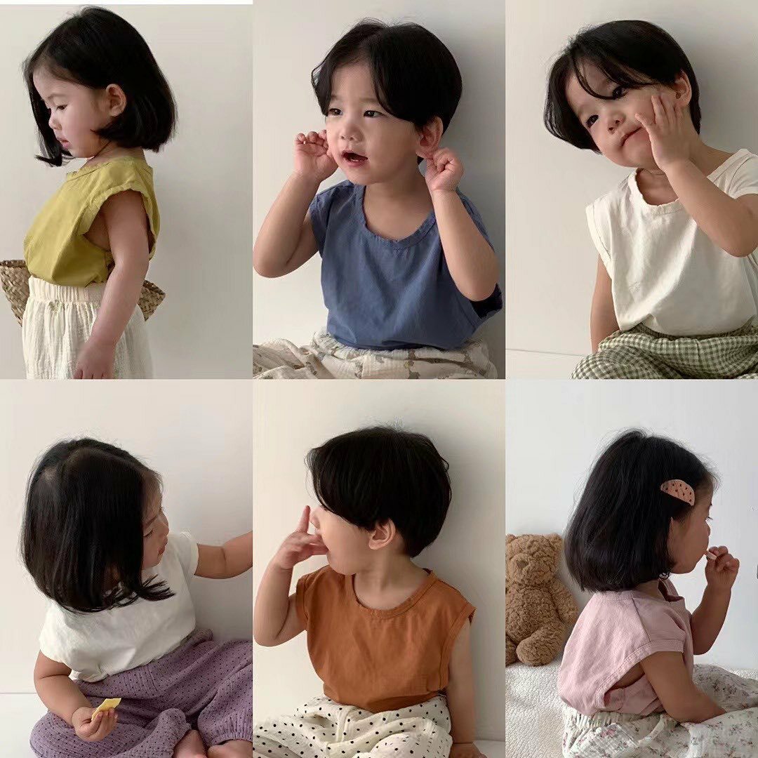 素色無袖圓領上衣