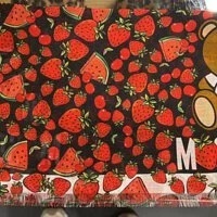 [S] MOSCHINO TEDDY FRUITS PRINTED SCARF,MULTI, 8057143087216 (SM444)