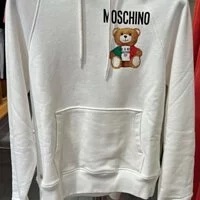 [S] MOSCHINO COUTURE HOODIE IN COTTON WITH TEDDY LOGO,WHITE, EA1711-0527-1001 (SM445)