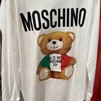 [S] MOSCHINO ITALIAN TEDDY BEAR SWEATSHIRT DRESS,WHITE, EA0707-0540-1001 (SM448)