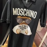 [S] MOSCHINO GRAPHIC LOGO PRINT POLO DRESS,BLACK, ET0455-5526-1555 (SM449)