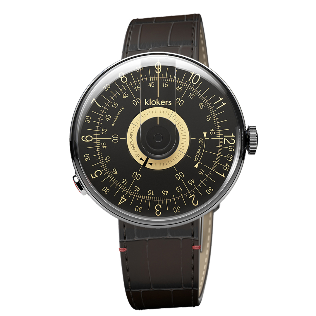 KLOK-08-D3 黑軸+皮革錶帶搭配摺疊錶扣