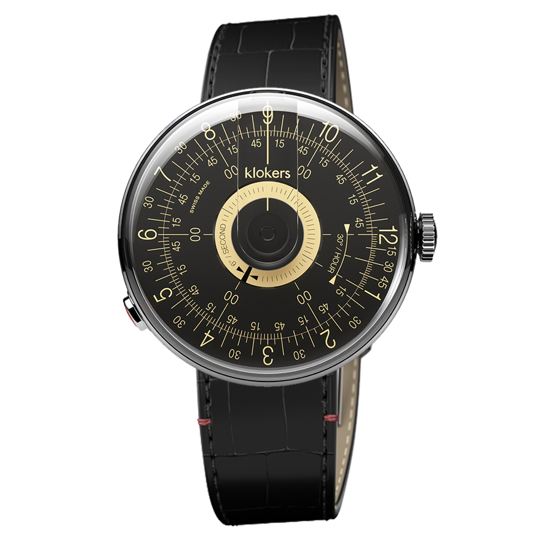 KLOK-08-D3 黑軸+皮革錶帶搭配摺疊錶扣