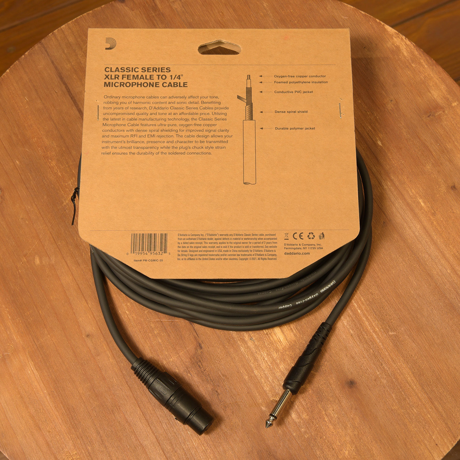 PLANET WAVES PW-CGMIC-25 25FT 麥克風線 TS對XLR母頭