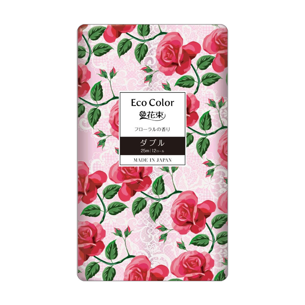 日本玫瑰花束印花捲筒衛生紙12捲入(超商配送限2入)