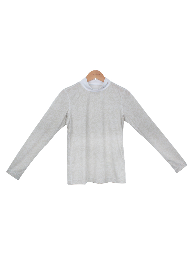 等高線印花上衣-米