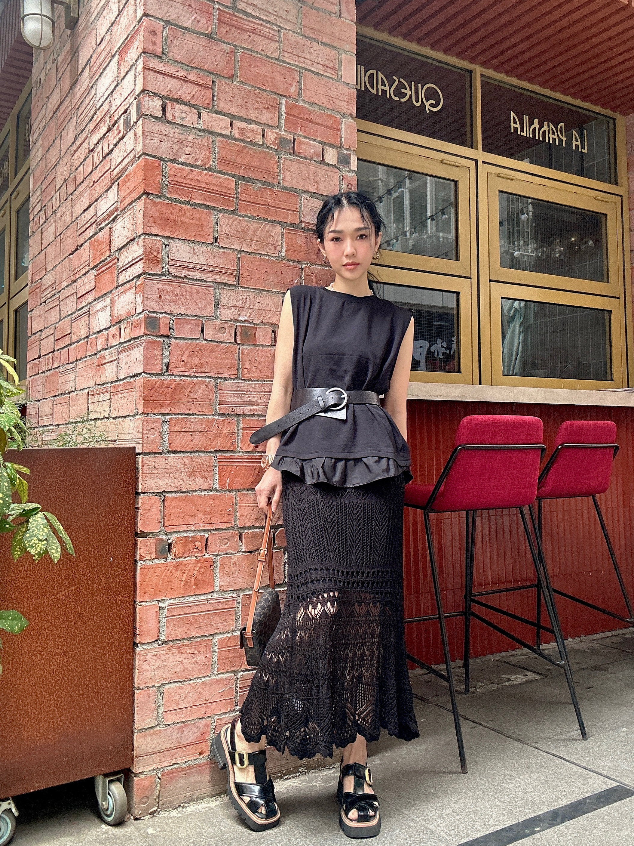 Ruffle邊彈性鬆身背心 (現貨款式）