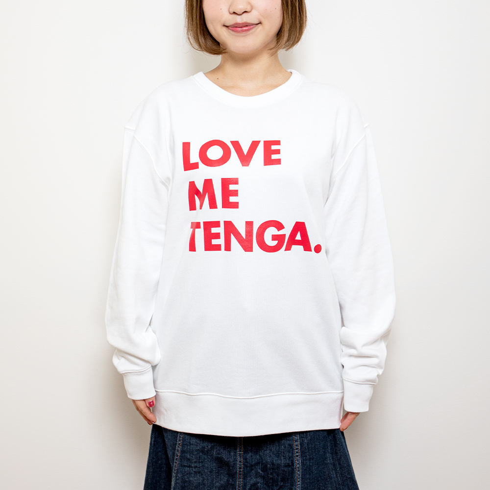 LOVE ME TENGA 休閒長袖上衣 白