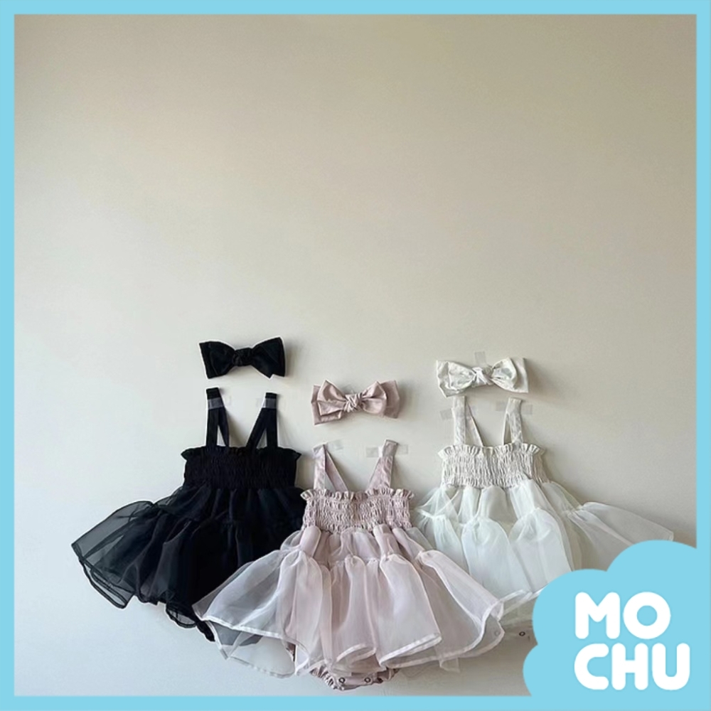 優雅公主吊帶網紗蓬蓬裙(三色)