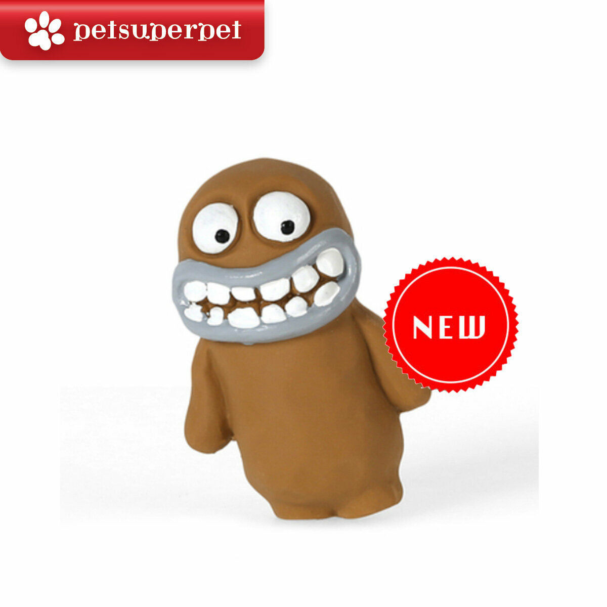 【新上架！】Q-monster - 寵物發聲膠軟玩具 —小泥人‧齜牙小黑人 (6.5*5*9.5cm)