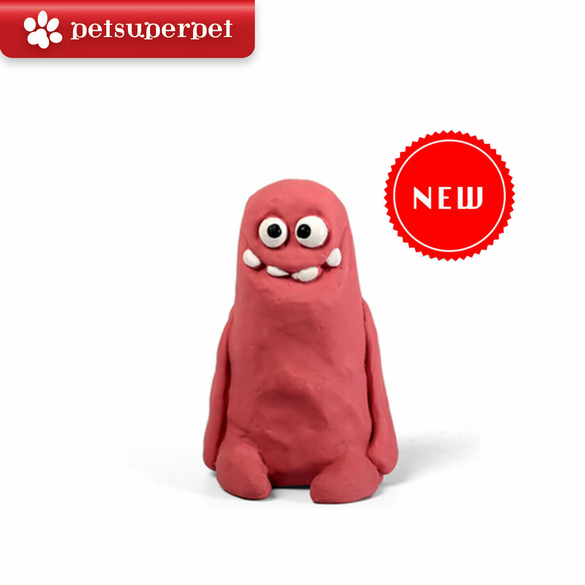 【新上架！】Q-monster 寵物發聲膠軟玩具 —Clay saulpture series紅坐者 (11.5*7cm)