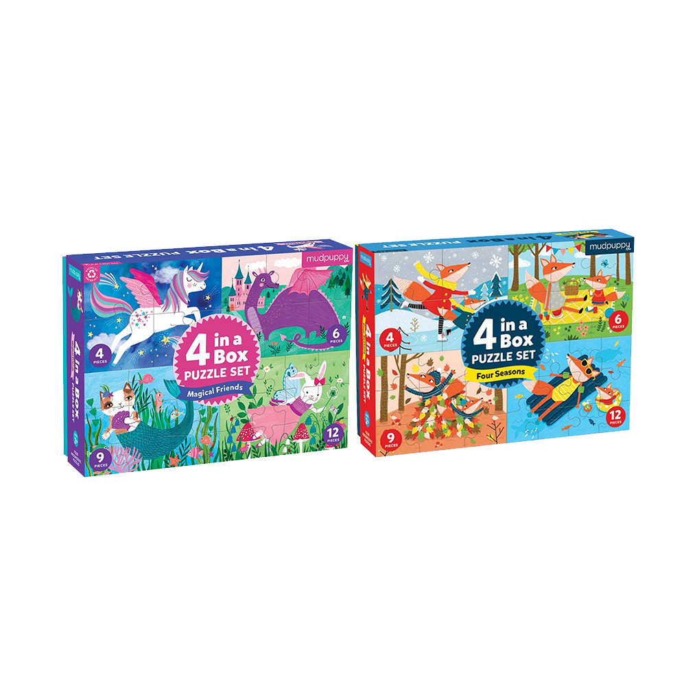 美國Mudpuppy  四合一漸進式拼圖 2款可選