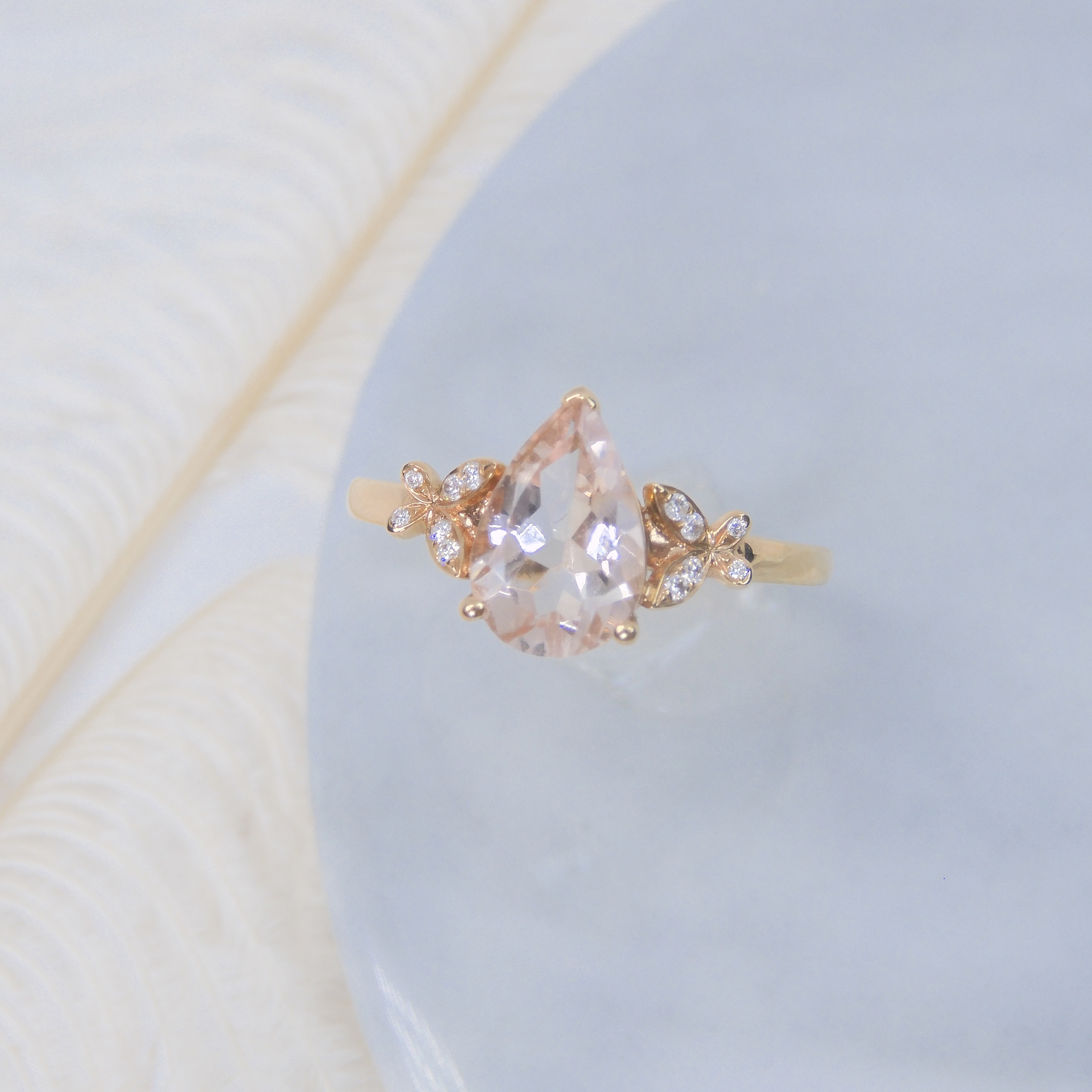 18K金 1.02ct 摩根石戒指