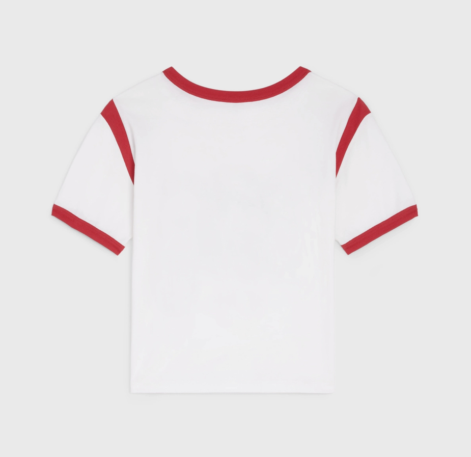 Tシャツ・カットソー Celine Striped T-Shirt TRIOMPHE REGULAR T-SHIRT IN STRIPED JERSEY - WHITE / GREY