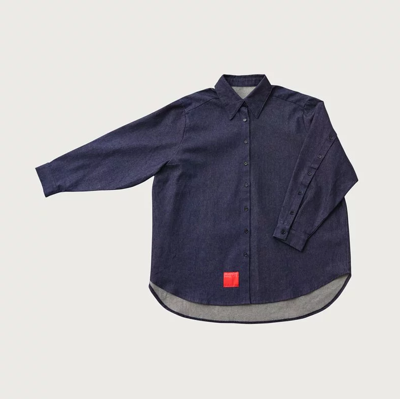 Oversized Denim  Cufflink Shirt