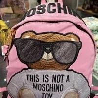 [S] MOSCHINO THIS IS NOT MOSCHINO BEAR LOGO BACKPACK,PINK, 667111884846 (SM459)