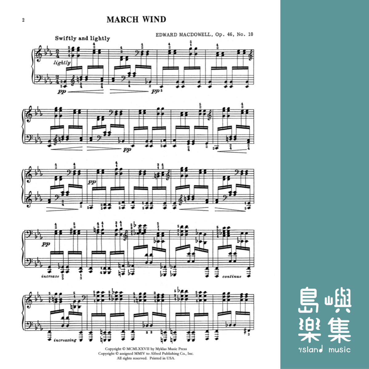 MARCH WIND (MACDOWELL) for PIANO SOLO