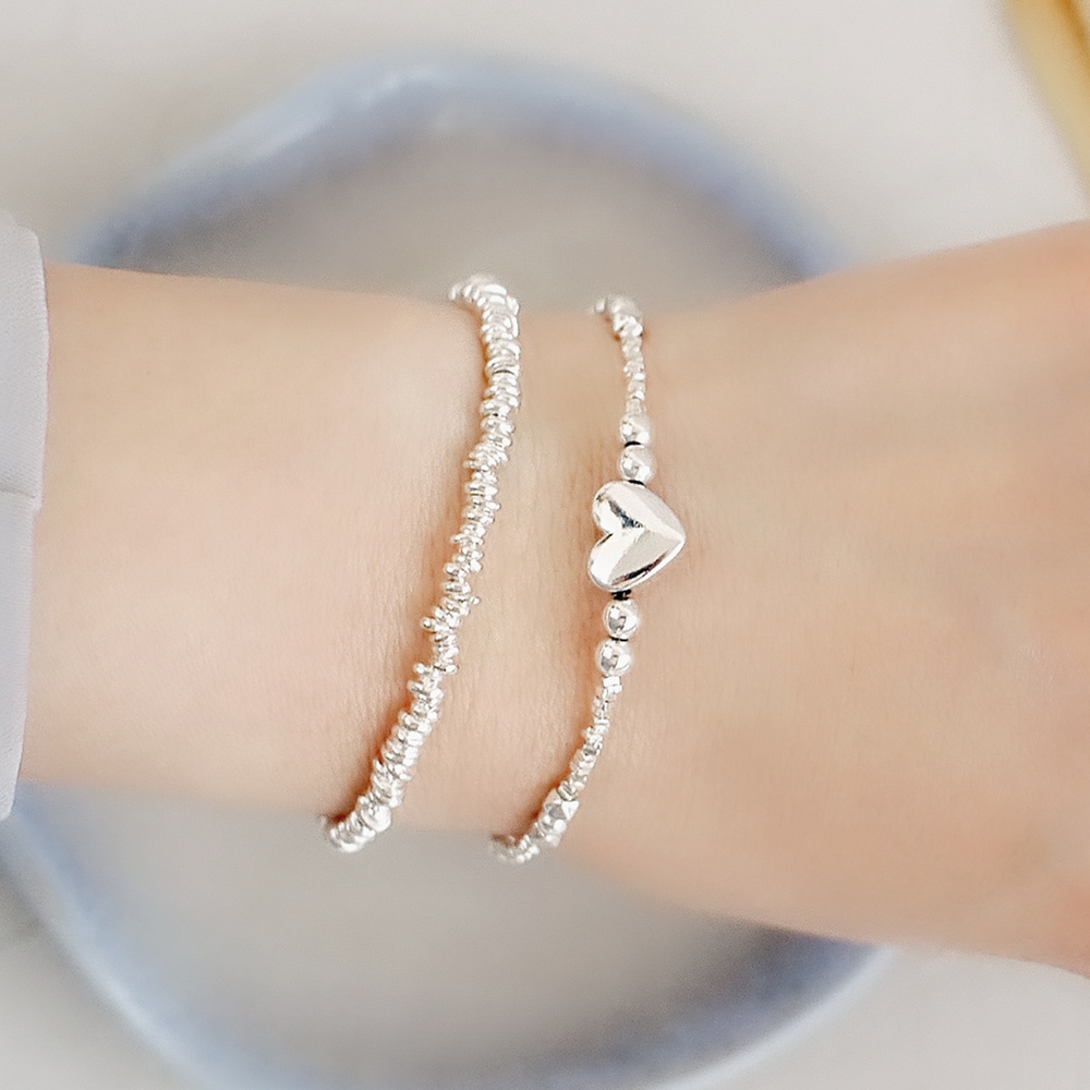 甜蜜小日子純銀手鍊/SB040 | 愛心串珠手鏈 女生情人節禮物 聖誕節禮物禮盒