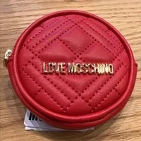 [S] LOVE MOSCHINO LETTERING METAL LOGO COIN POUCH,RED, 70203100005 (SLM111)