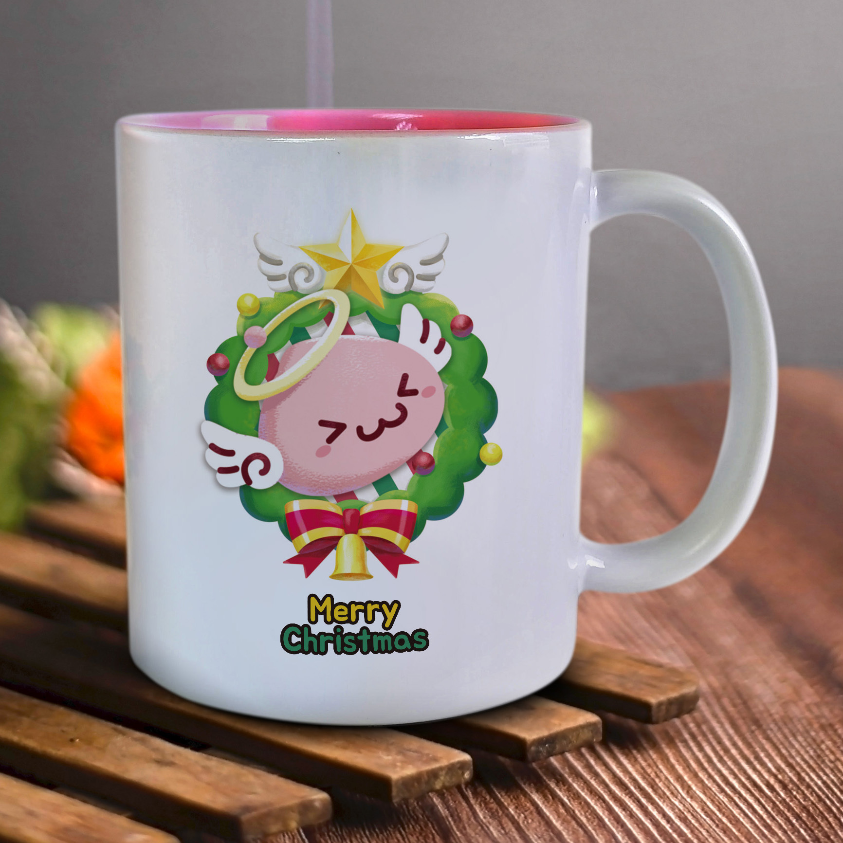 《RO仙境傳說》聖誕節特別版馬克杯（天使波利/小野豬/摩卡/群葉貓/哥布靈）