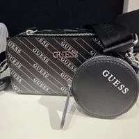 [S] GUESS HFAA8801710 DUNFORD MINI DBL ZIP CROSSBODY,BLACK MULTI, 7622078117546 (SGU333)