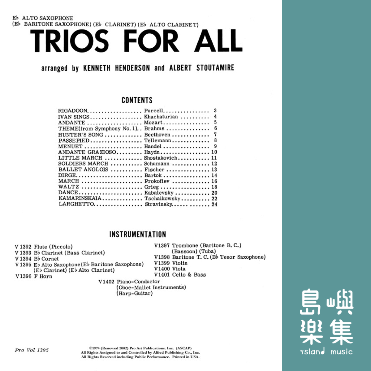 TRIOS FOR ALL E FLAT SAX & CL'S