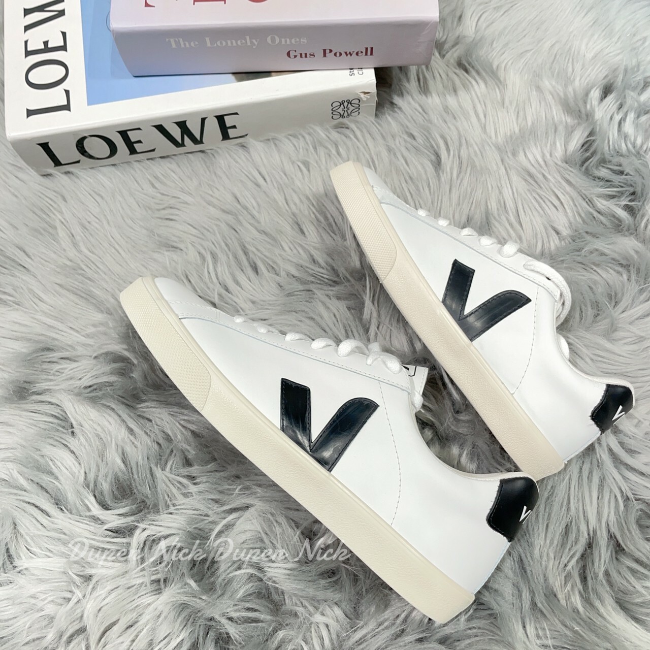 VEJA MEN'S ESPLAR LEATHER TRAINERS - EXTRA WHITE/BLACK