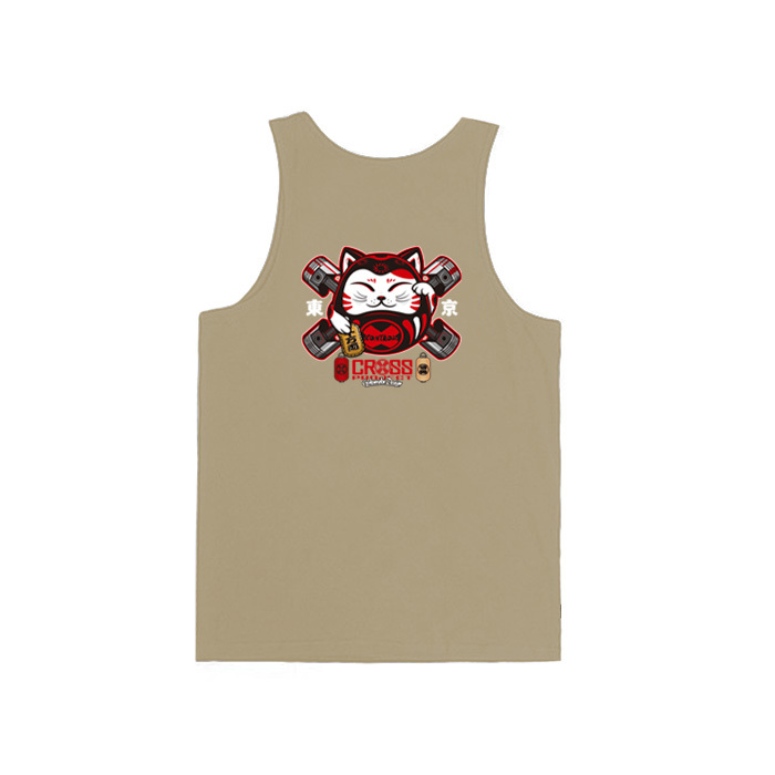 XCTRL 極楽聯名活塞招財貓背心-卡其