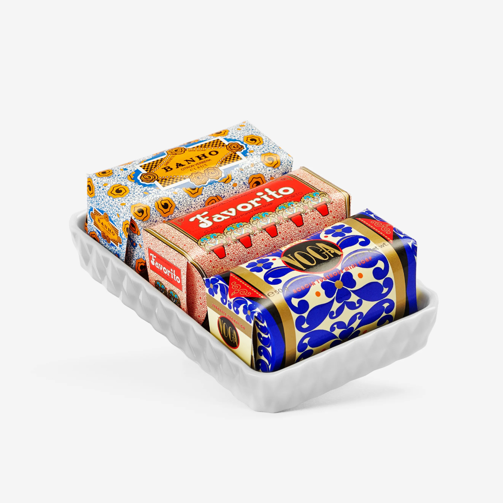 Claus Porto｜里斯本頌歌皇家香氛皂3入+皂盤禮盒組 (皂盤 + 50g x 3)