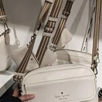 [S] KATE SPADE K6057 ROSIE PEBBLED LEATHER FLAP CAMERA BAG,PARCHMENT, 196021027215 (SKS528)