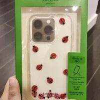 [S] KATE SPADE KA553 LADYBUG PARTY PRINT LIQUID IPHONE 14 PRO CASE, CLEAR, 196021218101 (SKS531)