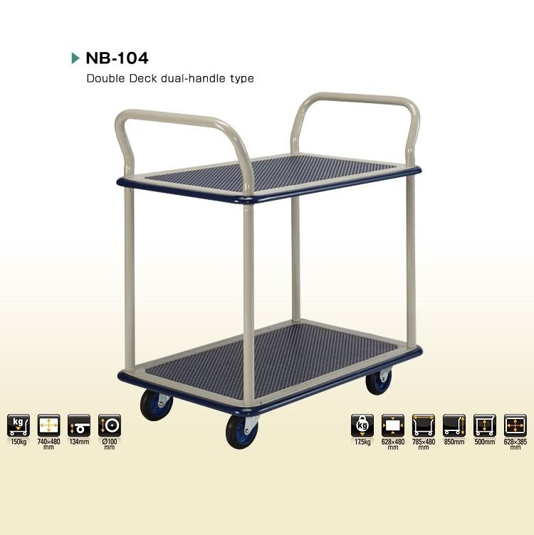 [免費送貨] Prestar NB-104 雙層鐵板手推車 (740 x 480mm)【日本製】
