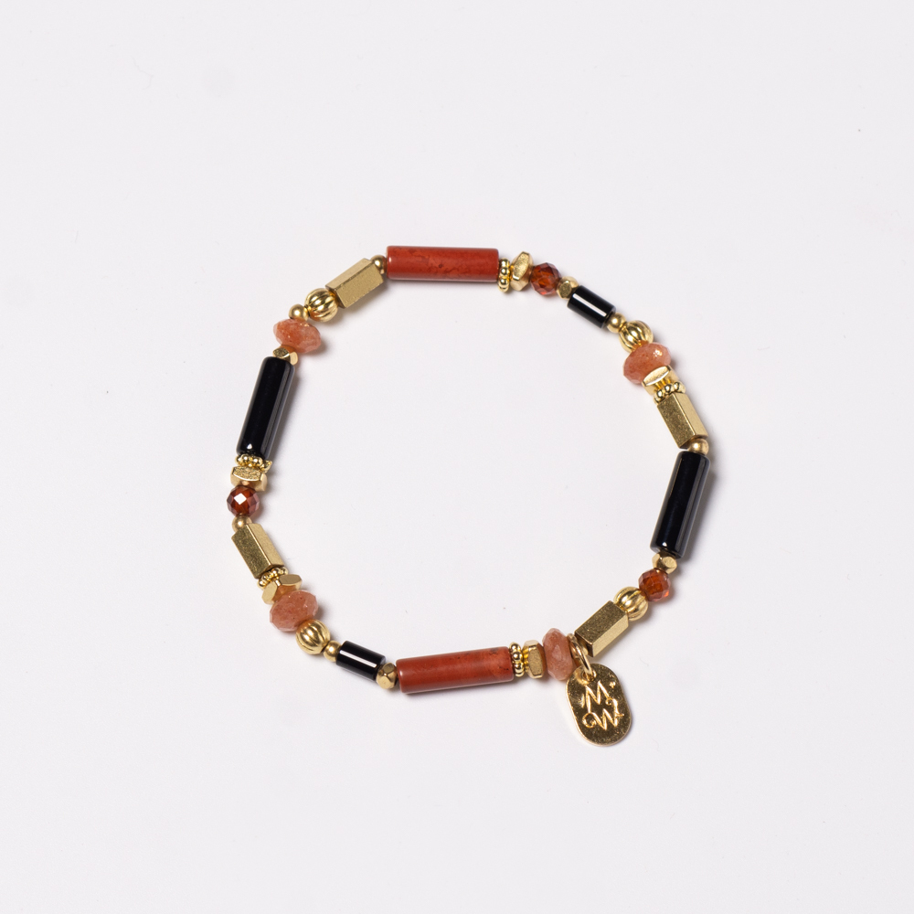 鳥居的祝福 // C1364黑瑪瑙紅碧玉手鍊