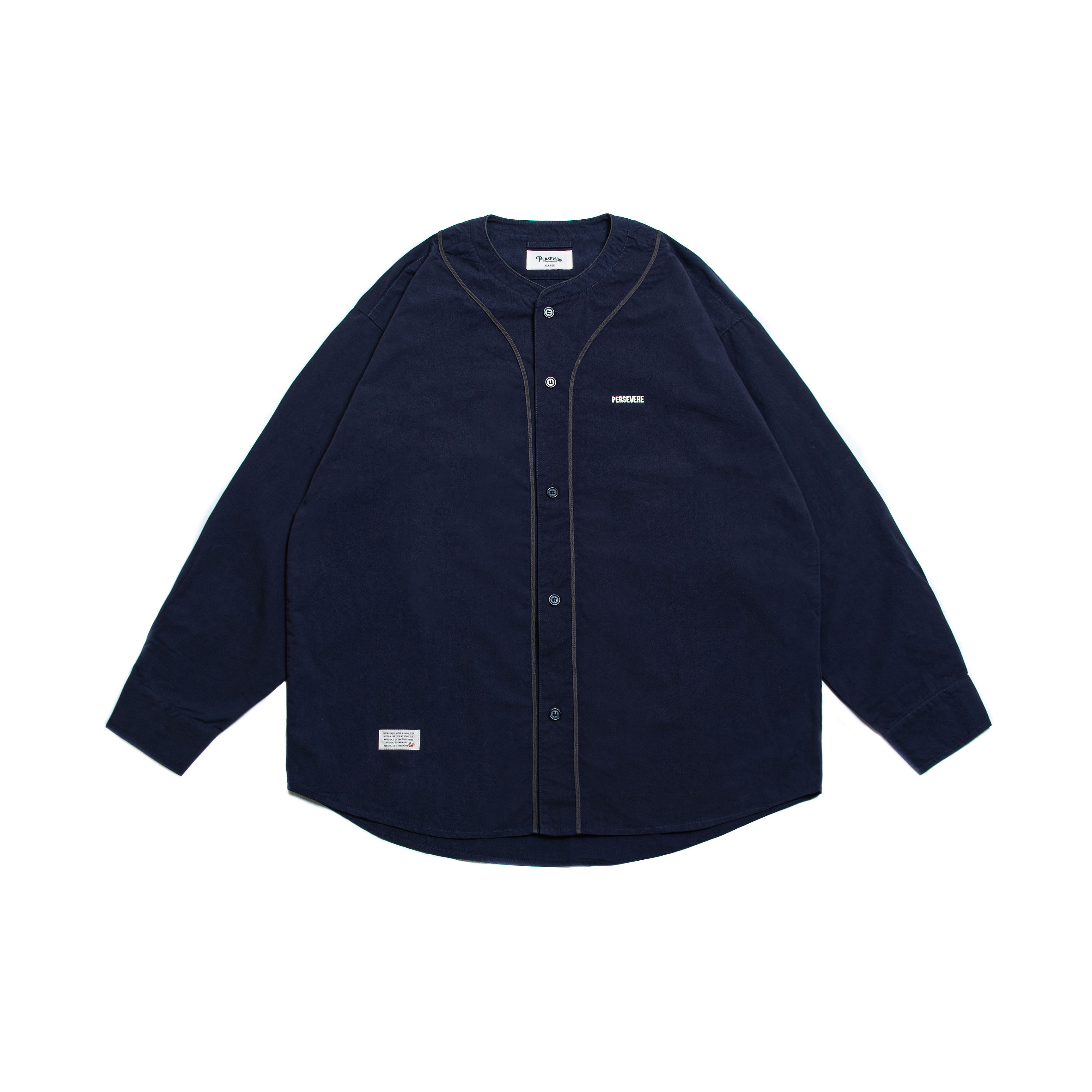 PERSEVERE LONG SLEEVE BASEBALL SHIRT - DARK BLUE