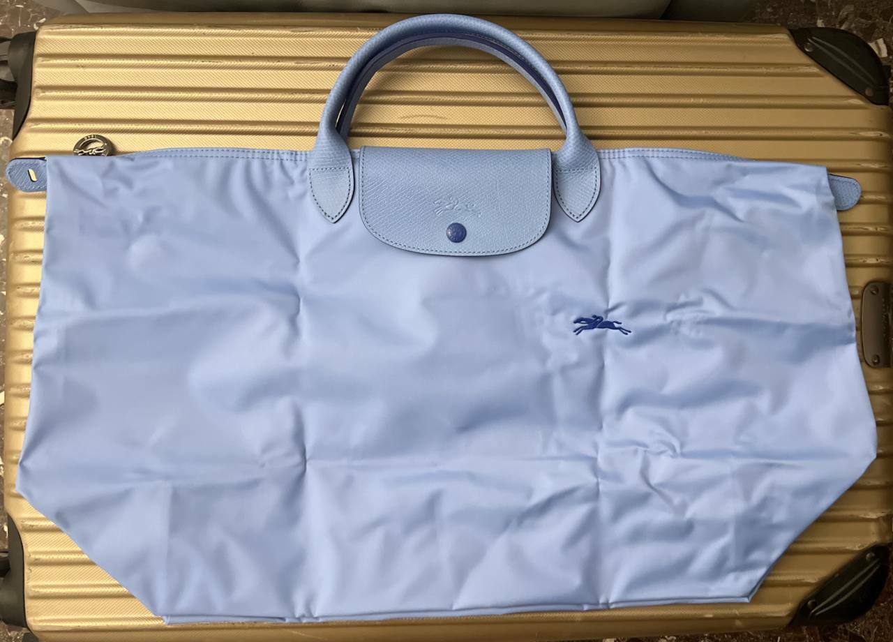 [S] LONGCHAMP LE PLIAGE WEEKEND BAG L SIZE,LIGHT BLUE, L1624619P38 (SLC163)